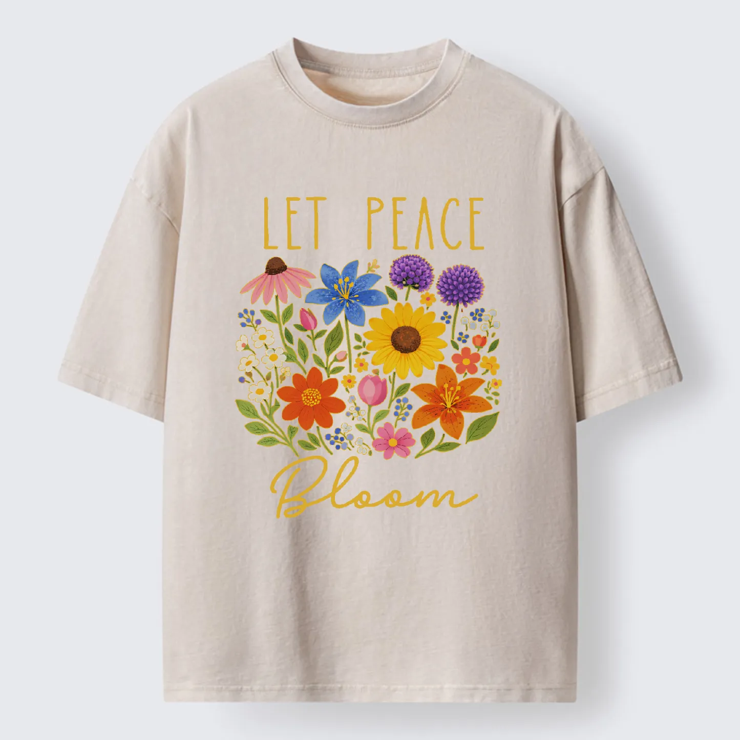 Tokyo-Tiger Let Peace Bloom Washed T-Shirt