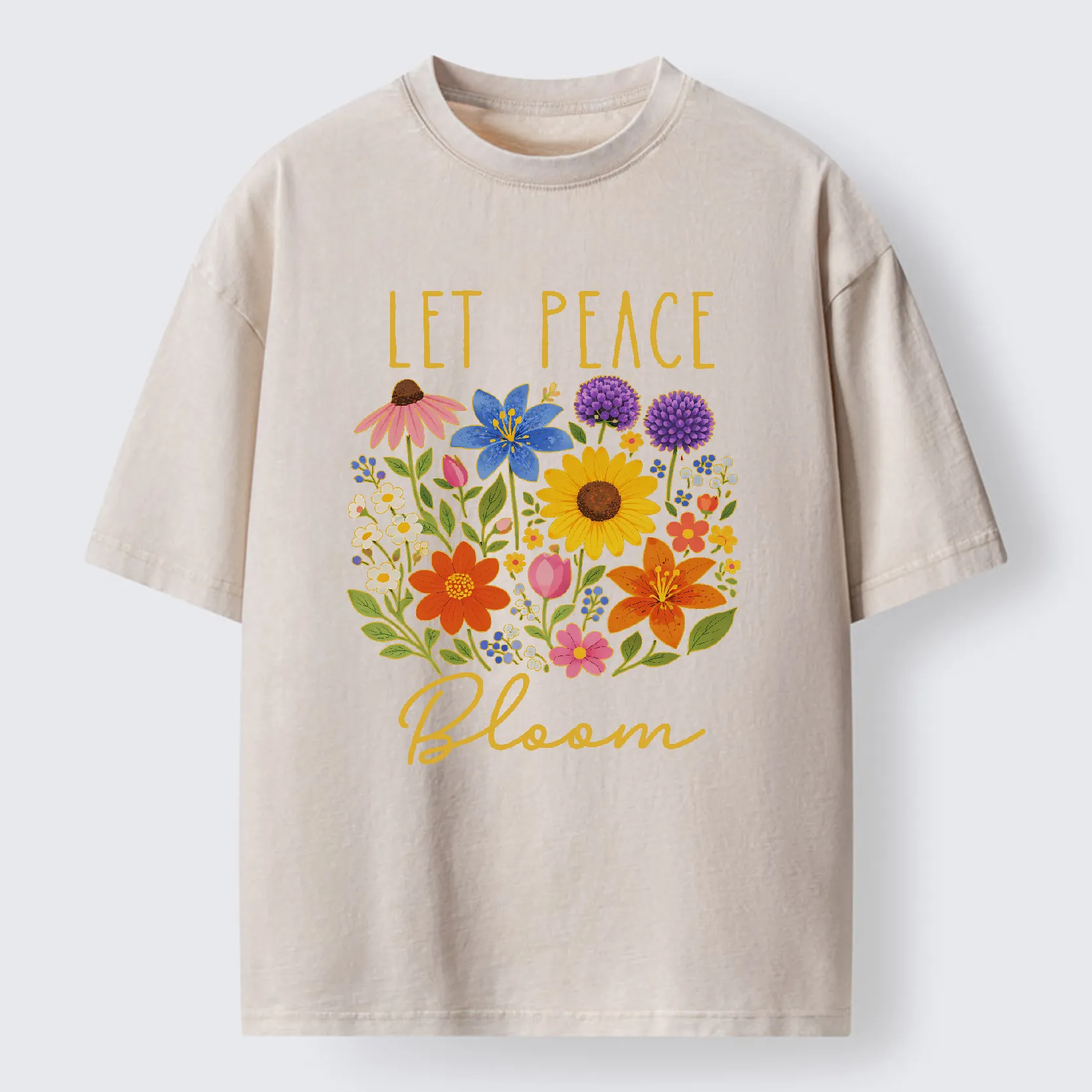 Tokyo-Tiger Let Peace Bloom Washed T-Shirt