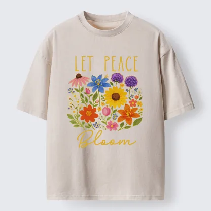 Tokyo-Tiger Let Peace Bloom Washed T-Shirt
