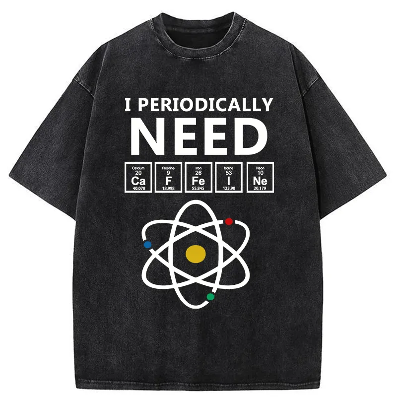 Tokyo-Tiger Periodically Need Caffeine Washed T-Shirt