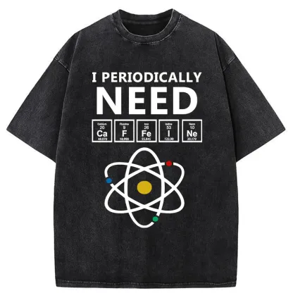 Tokyo-Tiger Periodically Need Caffeine Washed T-Shirt