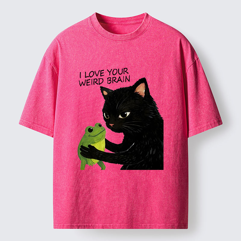 Tokyo-Tiger Cat Eats Frog Washed T-Shirt
