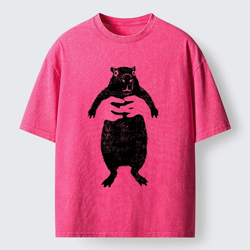 Tokyo-Tiger Cray Capy Capybara Meme Washed T-Shirt