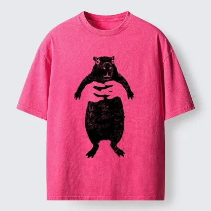Tokyo-Tiger Cray Capy Capybara Meme Washed T-Shirt
