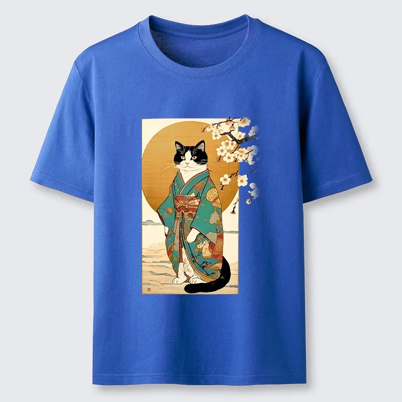 Tokyo-Tiger Elegant Cat In Traditional Kimono Classic T-Shirt