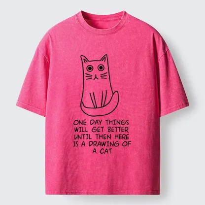 Tokyo-Tiger Cat Meme To Cheer You Up Washed T-Shirt