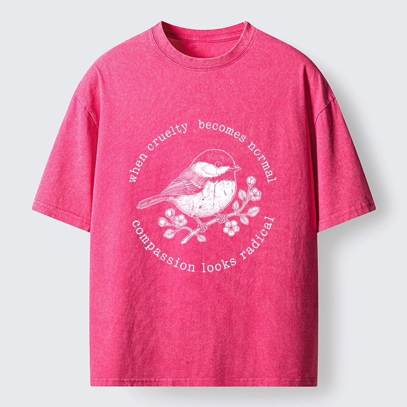 Tokyo-Tiger Anti Cruelty Bird Washed T-Shirt