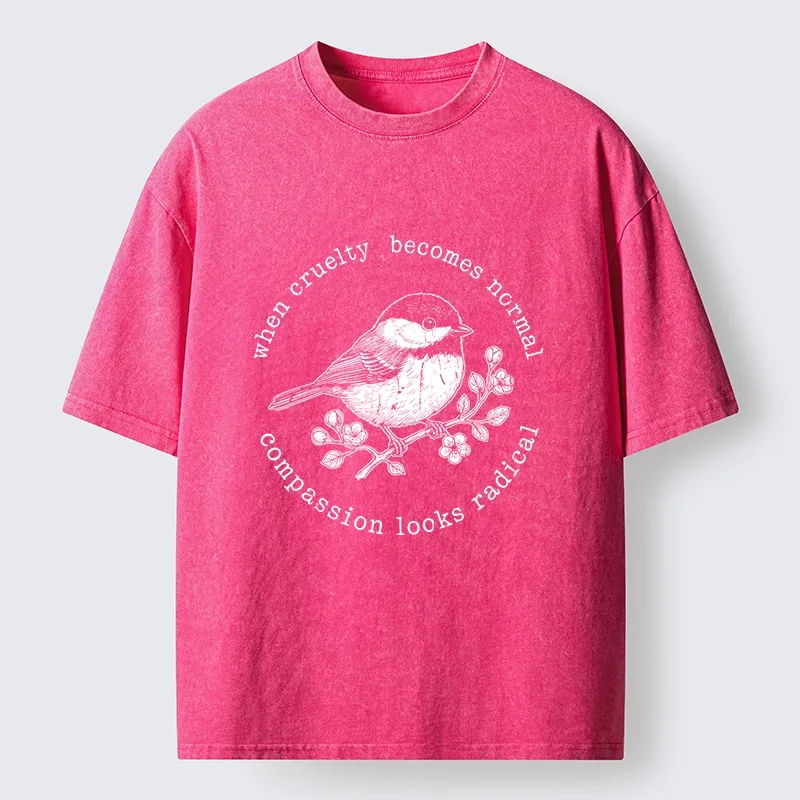 Tokyo-Tiger Anti Cruelty Bird Washed T-Shirt