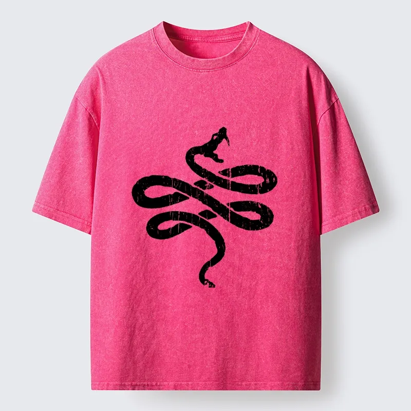 Tokyo-Tiger Black Snake Brush Art Washed T-Shirt Sale