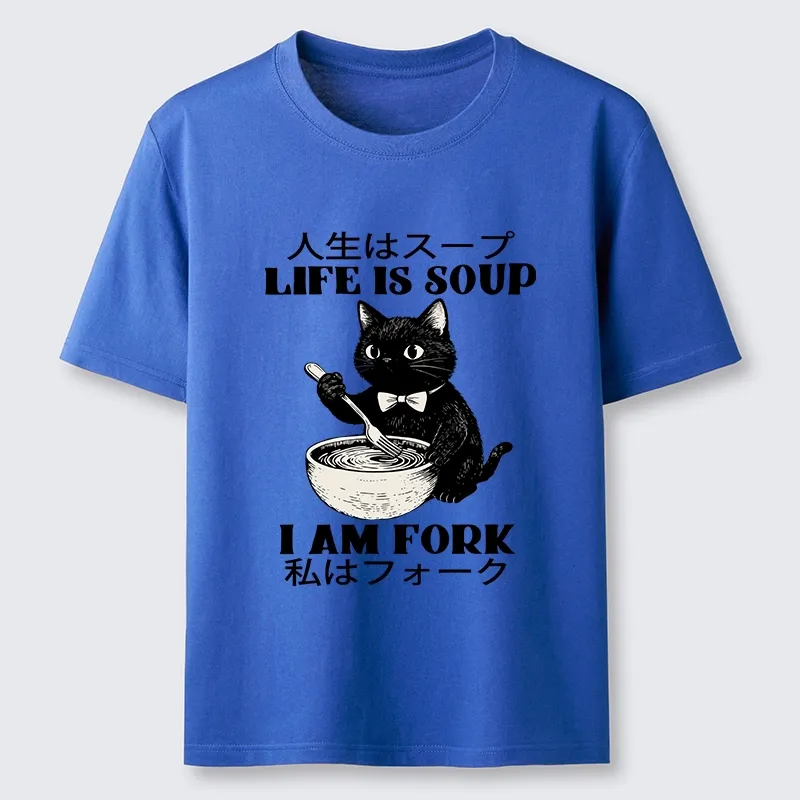 Tokyo-Tiger Life Is Soup Cat Humor Meme Classic T-Shirt Sale