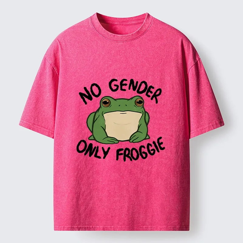 Tokyo-Tiger Funny Frog Declares Identity Freedom Washed T-Shirt
