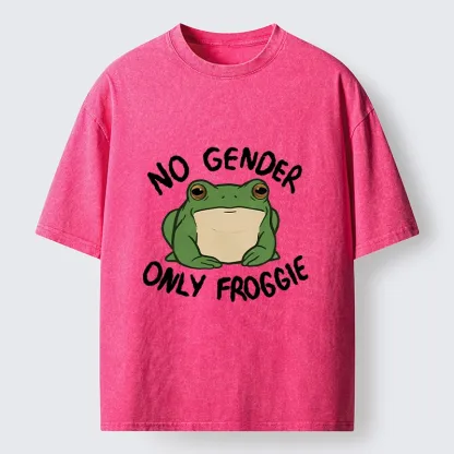 Tokyo-Tiger Funny Frog Declares Identity Freedom Washed T-Shirt