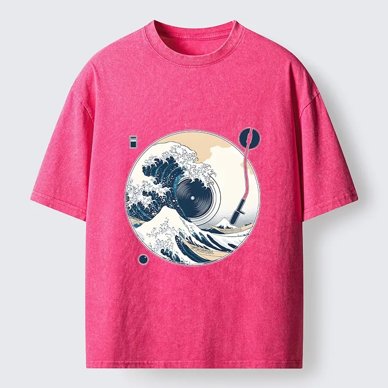 Tokyo-Tiger When Waves Drop The Beat Washed T-Shirt