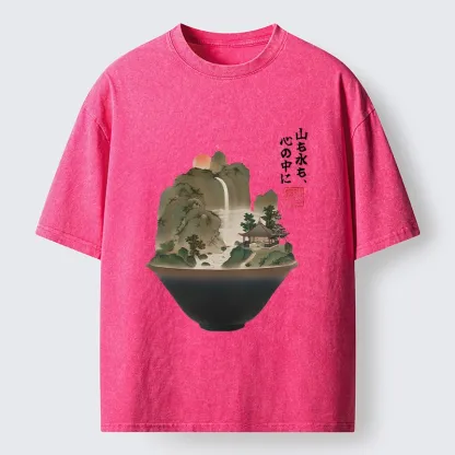 Tokyo-Tiger Bowl Of Zen Art Washed T-Shirt