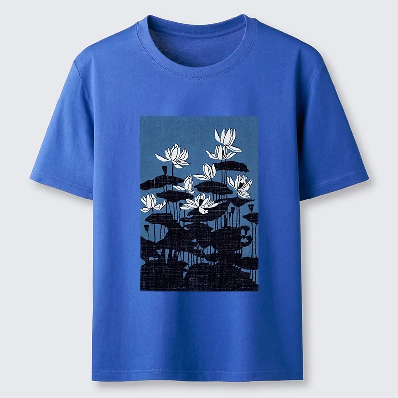 Tokyo-Tiger Blue Lotus Japanese Art Classic T-Shirt