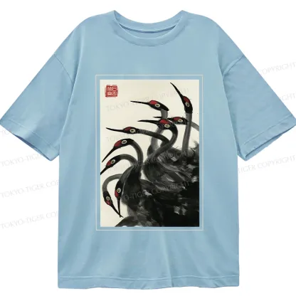 Tokyo-Tiger Retro Red Crowned Crane Classic T-Shirt