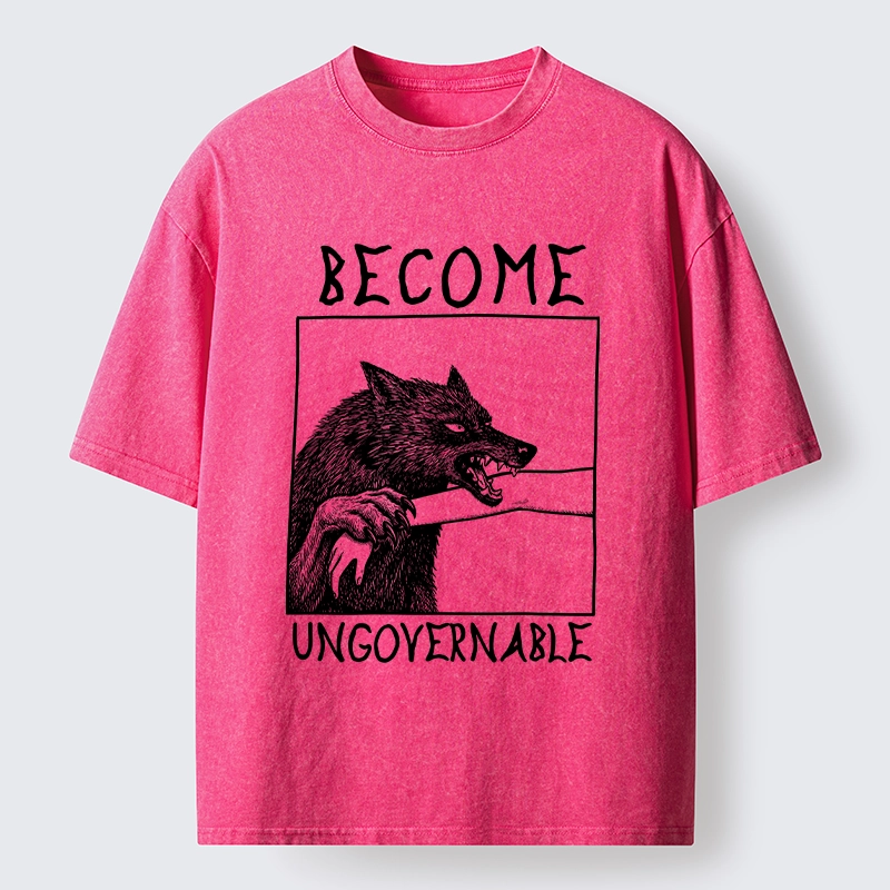 Tokyo-Tiger Meme Wolf Refuse To Be Tamed Forever Washed T-Shirt