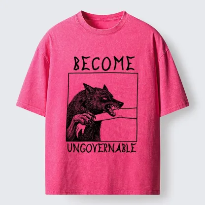 Tokyo-Tiger Meme Wolf Refuse To Be Tamed Forever Washed T-Shirt