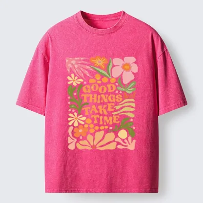 Tokyo-Tiger Good Things Come To Those Wait Washed T-Shirt