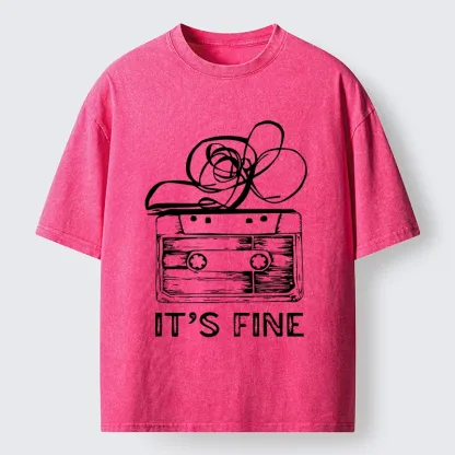 Tokyo-Tiger Cassette Fine Meme Washed T-Shirt