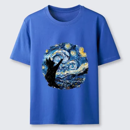 Tokyo-Tiger Starry Night Black Cat Classic T-Shirt