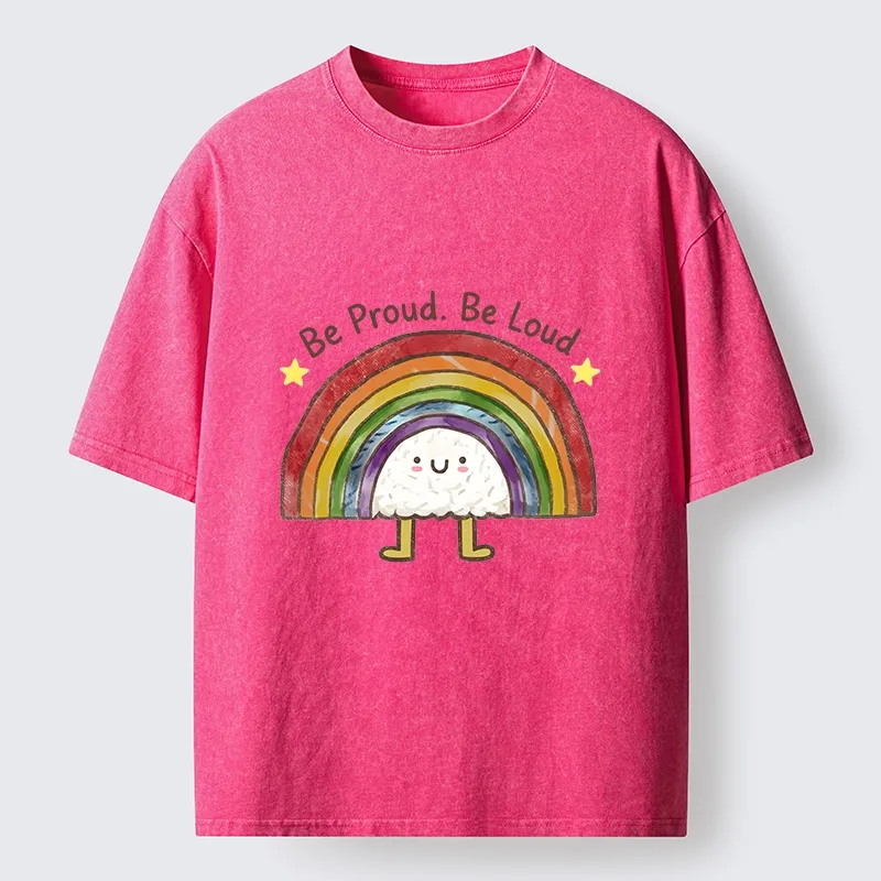 Tokyo-Tiger Rainbow Rice Ball Pride Art Washed T-Shirt