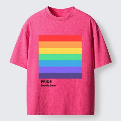 Tokyo-Tiger Pride Month Rainbow Flag Art Washed T-Shirt