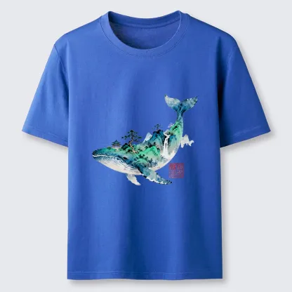 Tokyo-Tiger Whale Ink Painting Landscape Classic T-Shirt