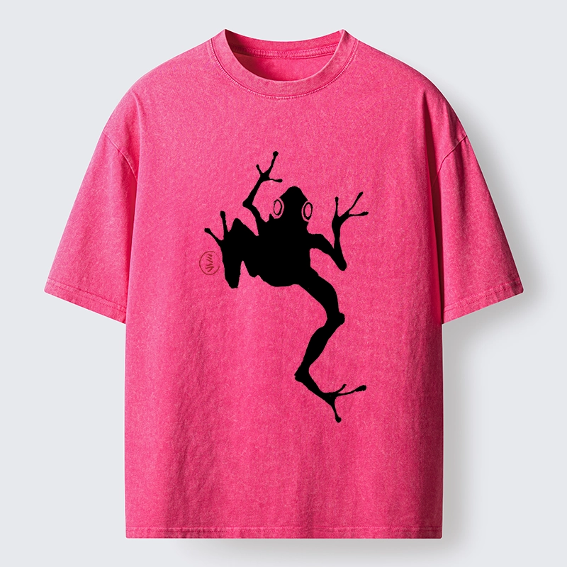 Tokyo-Tiger Japanese Frog Ink Wash Washed T-Shirt