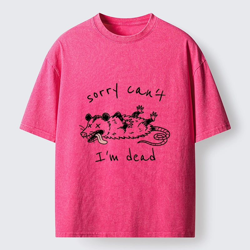 Tokyo-Tiger Opossum Dead Mode Funny Life Washed T-Shirt