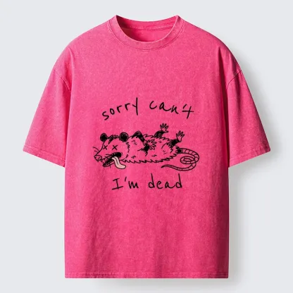 Tokyo-Tiger Opossum Dead Mode Funny Life Washed T-Shirt