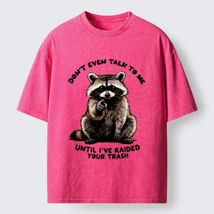 Tokyo-Tiger Don't Talk To Me Raccoon Vibe Washed T-Shirt