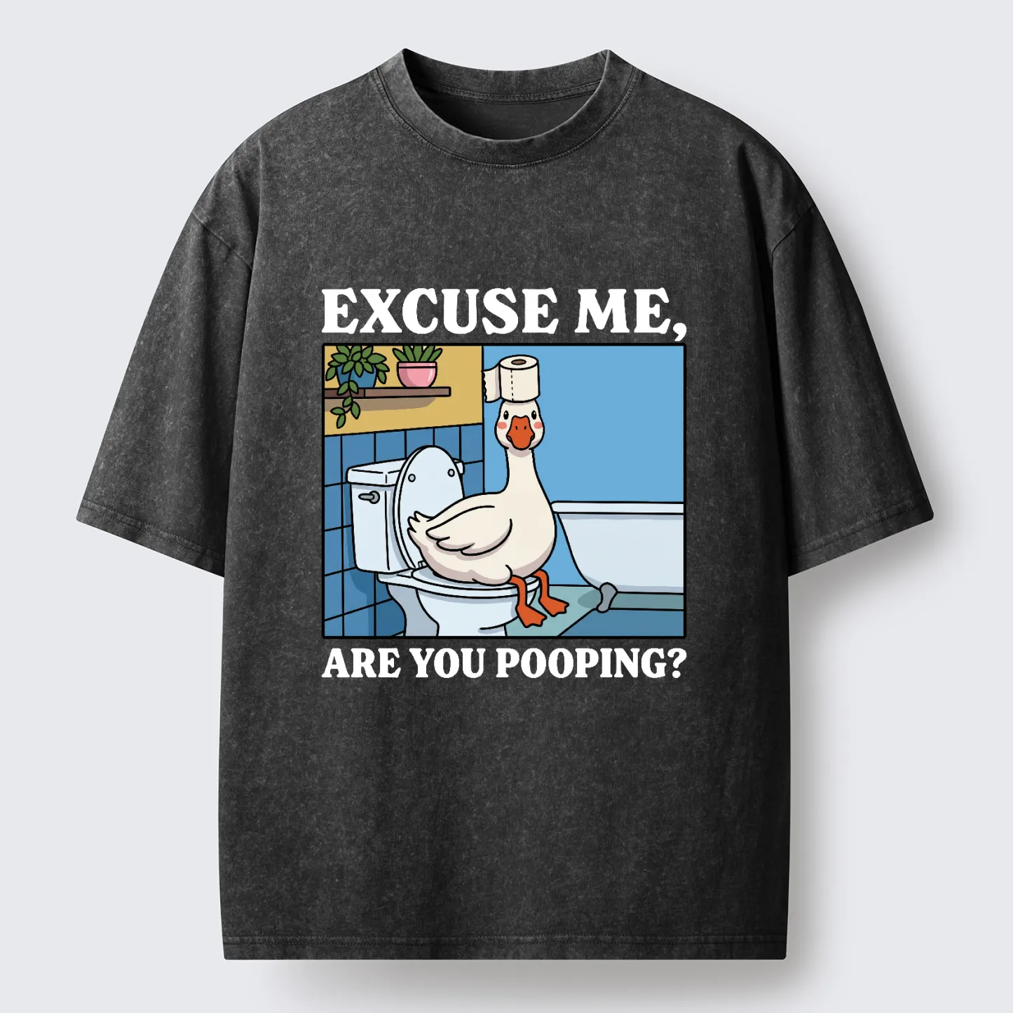 Tokyo-Tiger Are You Pooping Funny Washed T-Shirt