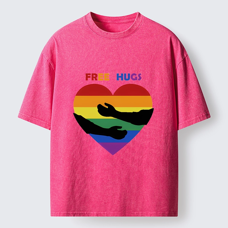 Tokyo-Tiger Spread Love With Free Hugs Washed T-Shirt