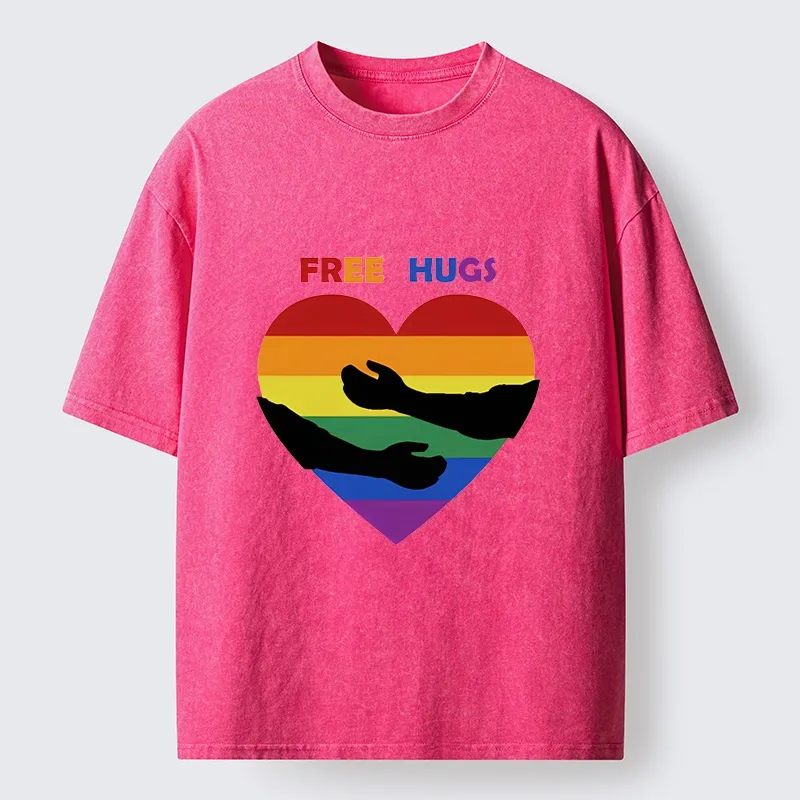 Tokyo-Tiger Spread Love With Free Hugs Washed T-Shirt