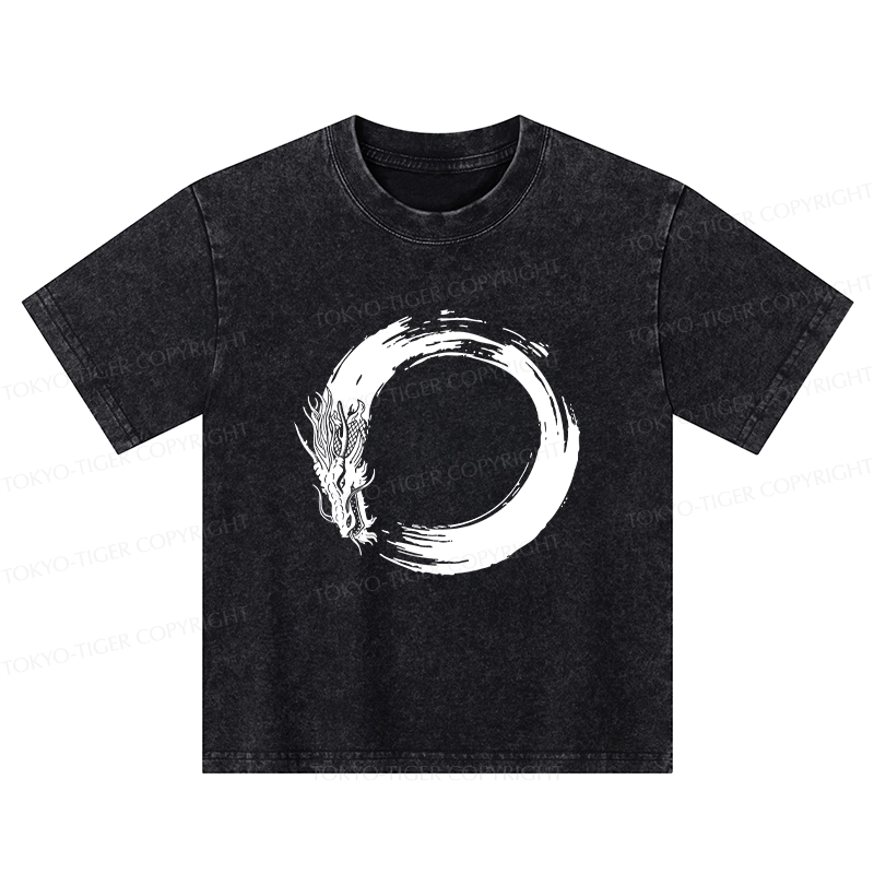 Tokyo-Tiger Dragon's Circle Kids Washed T-Shirt