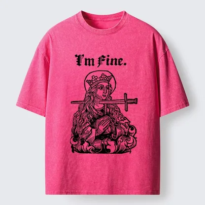 Tokyo-Tiger Medieval Lady Im Fine Vibe Washed T-Shirt