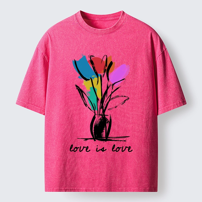 Tokyo-Tiger Pride Tulip Love Is Love Washed T-Shirt