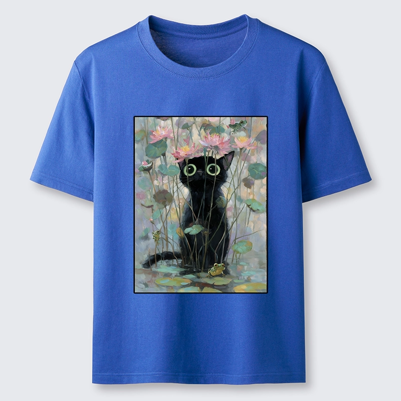 Tokyo-Tiger Black Cat In The Lotus Pond Classic T-Shirt