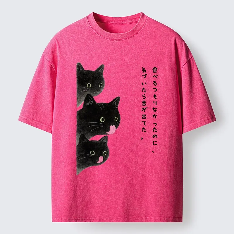Tokyo-Tiger Cats Who Forgot They Stuck Tongues Out Washed T-Shirt