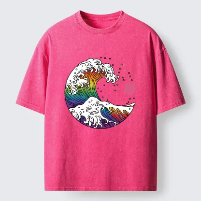 Tokyo-Tiger Rainbow Waves Washed T-Shirt