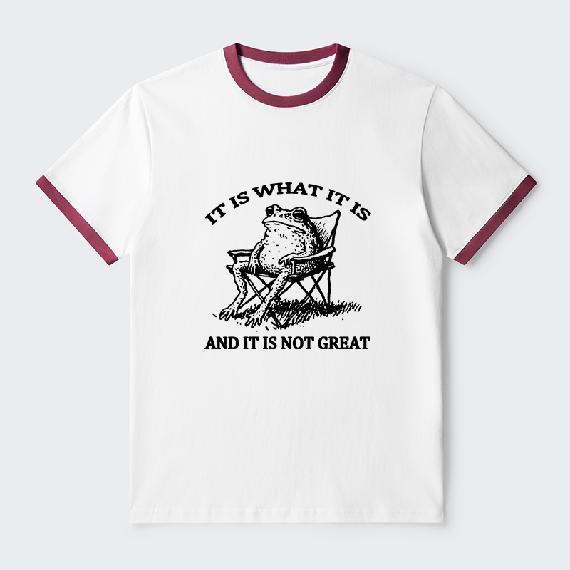 Tokyo-Tiger Resting Frog Funny Contrast Trim T-Shirt