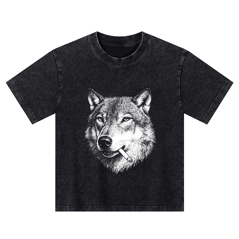 Tokyo-Tiger Cool Wolf Meme Bad Decisions Pending Kids Washed T-Shirt