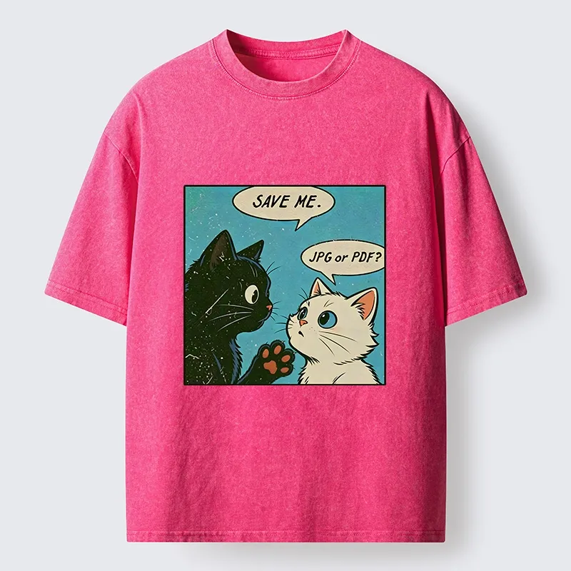 Tokyo-Tiger Black White Cat Office Meme Washed T-Shirt