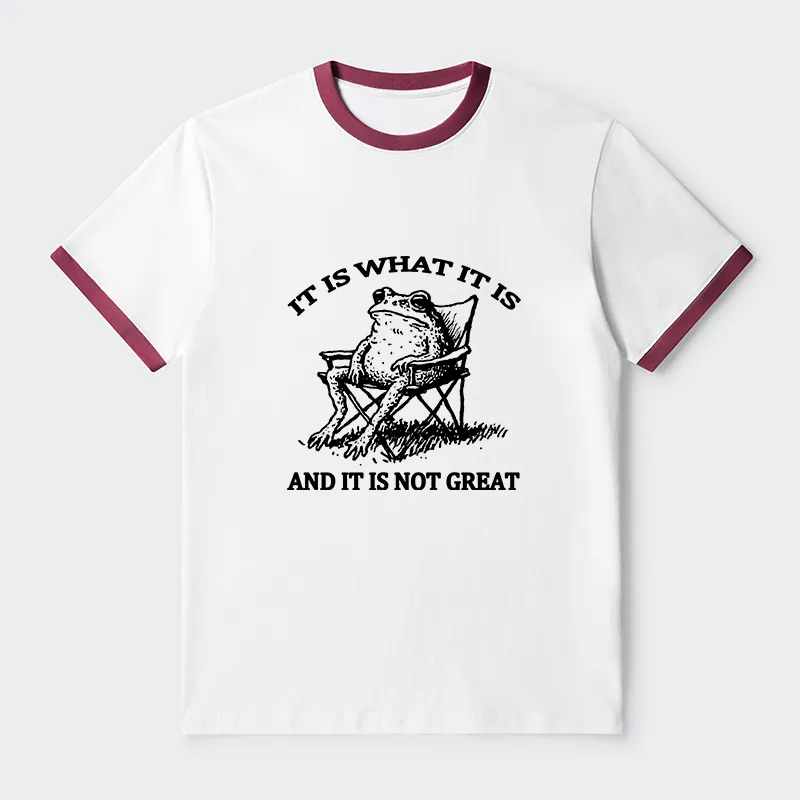 Tokyo-Tiger Resting Frog Funny Contrast Trim T-Shirt