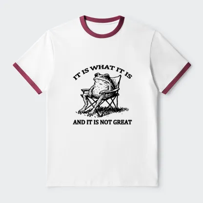 Tokyo-Tiger Resting Frog Funny Contrast Trim T-Shirt