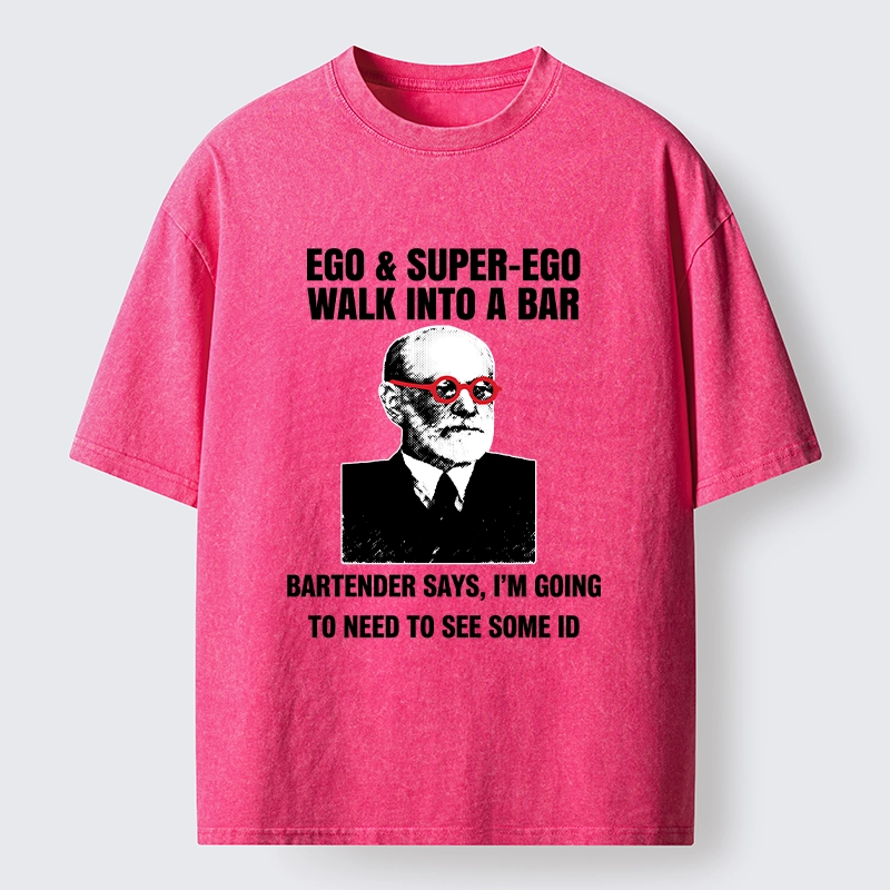 Tokyo-Tiger Funny Psychology Bar Joke Washed T-Shirt