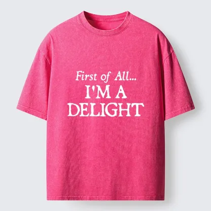 Tokyo-Tiger Attitude Delight Text Meme Washed T-Shirt