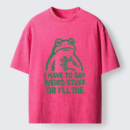 Tokyo-Tiger Weird Frog Funny Meme Shirt Washed T-Shirt