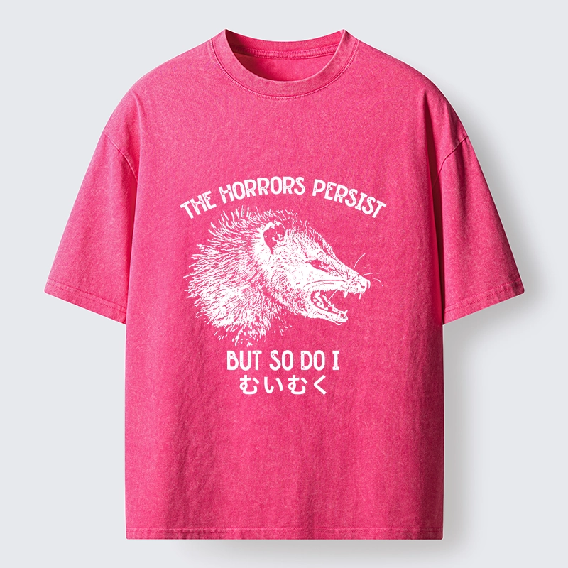 Tokyo-Tiger Raccoon Dark Humor Quote Washed T-Shirt